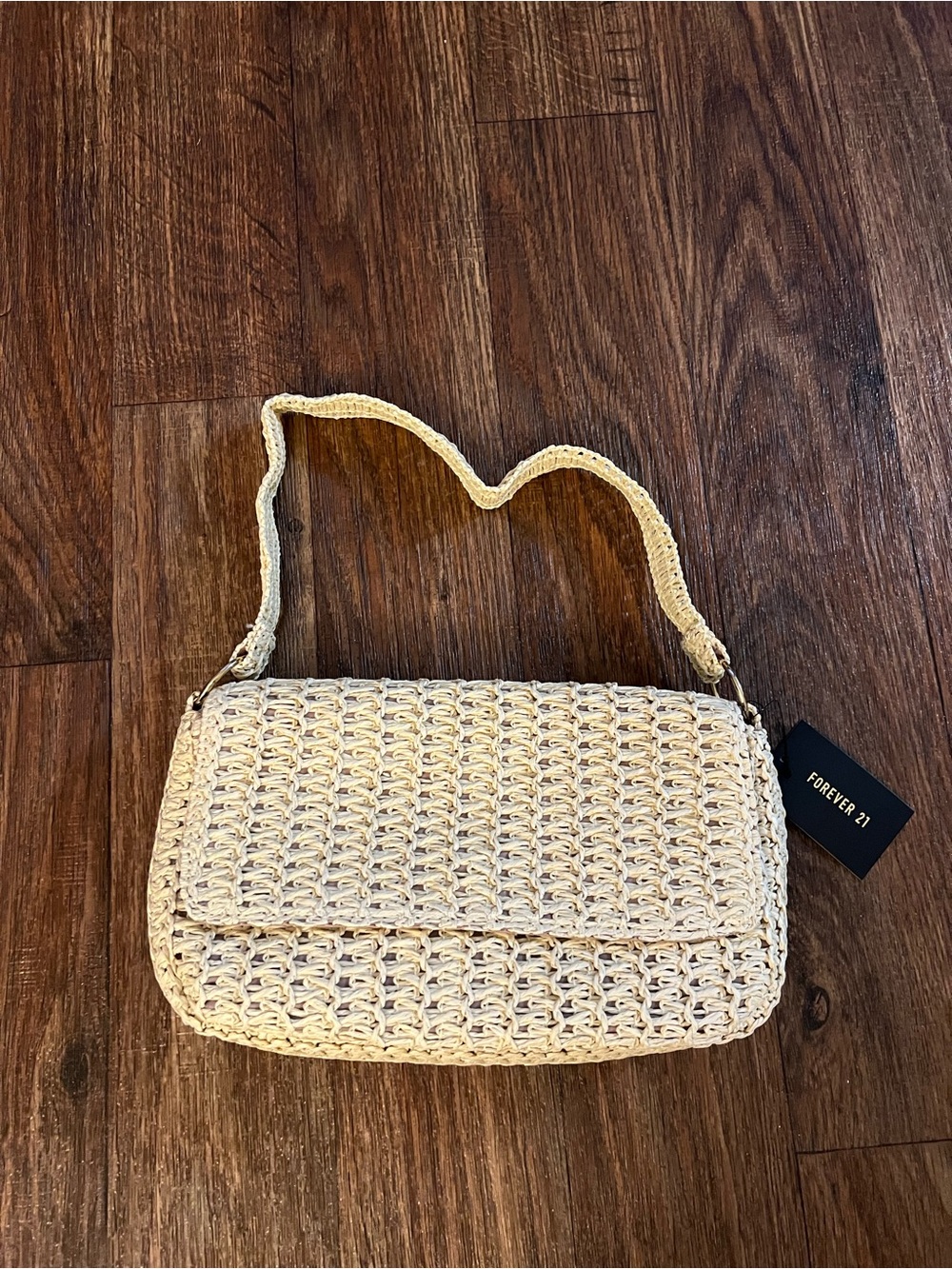 Forever 21 Woven Straw Shoulder Bag | Beige | NEW With Tags